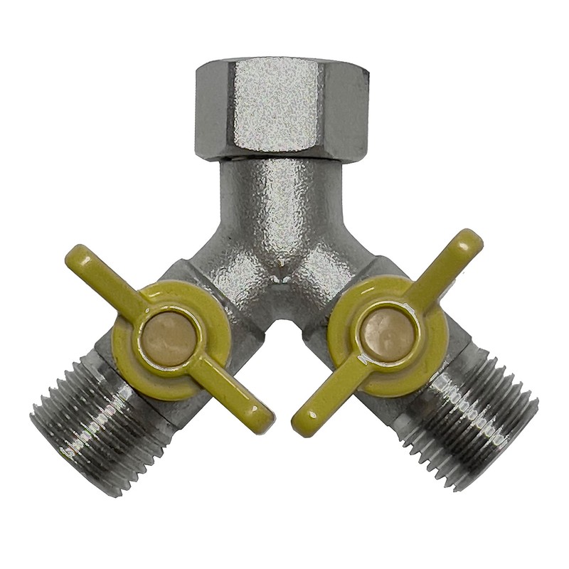 Soytich 3-way Y-splitter with 2 shut-off ball valves, for connecting