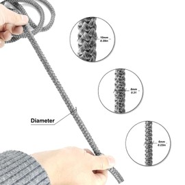 Fibreglass Tape Heat Resistant 2.5 m, Oven Seal, Fireplace Oven Door Seal, Stove Pipe Seal, for Fireplace with End Ties (Diameter 8 mm)