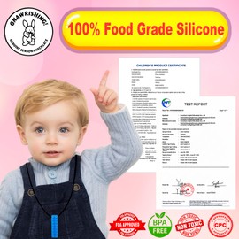 GNAWRISHING Chew Necklaces for Sensory Kids 5 Pcs Blue Sensory Chewy Toys for Autism Girls and Boys, ADHD Toddler, Adult