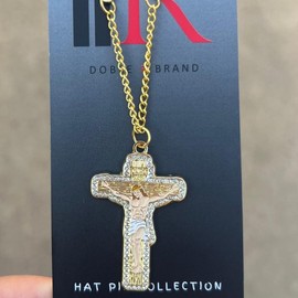 Cross Chain Hat Pin