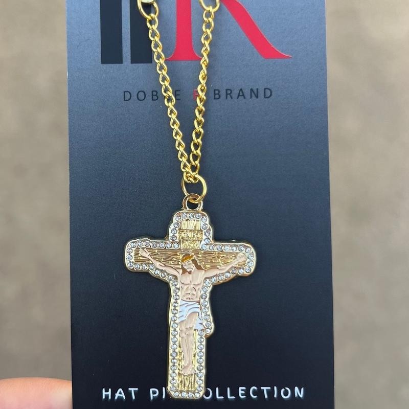 Cross Chain Hat Pin