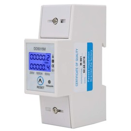 DIN Rail Mount Digital Single Phase Energy Meter, DDS015M Watt Hour Electricity Meter Digital Display Power Consumption Meter Electricity Usage Monitor LCD Backlight Digital Display for Home