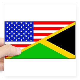 CafePress Jamaican American Flag Sticker Square Bumper Sticker Car Decal