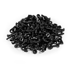 FGB 100 x M6 Cage Nuts Screws Set - 100 M6 x 20 mm Set Patch Panel Racks Server Enclosure 19 Inch 10 Inch Mounting Kit Steel for Network Cabinets - Black