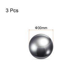 sourcing map Pack of 3 Ball Bearing Balls, 30 mm Diameter, G10 Precision Metal Balls, Ball Bearings, Steel Balls for Bicycles, Skateboard, Wheels, Silver