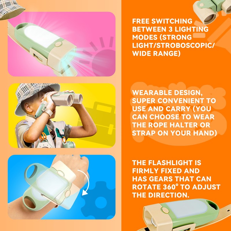 SMILESSKIDDO Kids Explorer Kit, 27 Pcs Outdoor Explorer Kit &