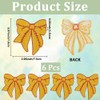 CABODYALS 6Pcs Yellow Bow Patches Iron On Baseball Pattern Embroidered