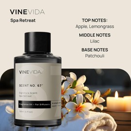 VINEVIDA [4 Fl Oz] Spa Retreat Fragrance Oil for Cold Air Diffusers - Essential Oils for Diffuser Oil Refill & Air Freshener Room Spray