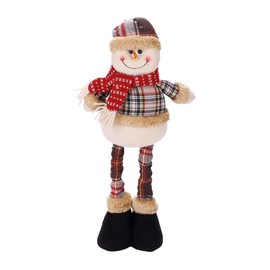 Large Christmas Doll Figurine 20'' Adjustable Telescopic Christmas Figures Decorations Christmas Standing Dolls Santa Claus Figurine Snowman Elk Doll Ornaments with Telescopic Legs Winter Table Decor