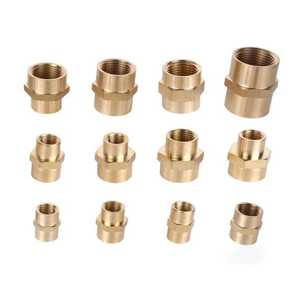 Hex Couplings, 1/8" NPT Female To Female Brass Hex Nipple