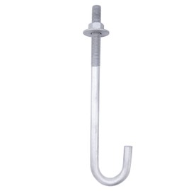 HROMIGRY 5/8” x 12” J Bolt Anchors (10 Pack) for Concrete with Nuts and Washers, Hot-Dip Galvanized