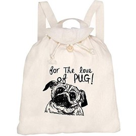 Azeeda 'Pug Love' Canvas Rucksack/Backpack (RK00005395)