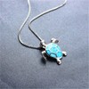 WEILYDF Cute Turtle Pendant Necklace Lovely Animals White Created Fire