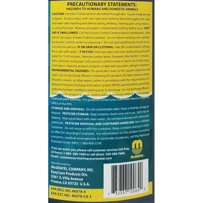 EasyCare 10064 Algatec Synergy Algaecide-Water Clarifier