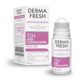 Dermafresh Ipersudorazione Efficace 72H, Deodorante Antitraspirante Roll-On 50 ml, No Alcol, Antimacchia, Delicato sulla Pelle, Contro Sudorazione e Cattivi Odori, Dermatologicamente Testato