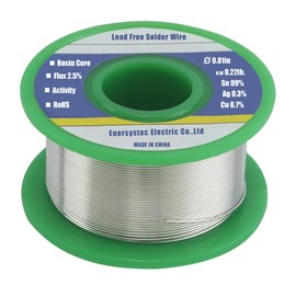 Ultra Thin Solder Wire Lead Free Rosin Core Flux Alloy Soldering 0.01in 0.3mm 100g Sn99 Ag0.3 Cu0.7 Flow 100g for Electronics Soldering Electrical Solder