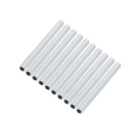 uxcell Lamp Pipe Nipple, M8 Thread 100mm Length Hollow Lamps Repair Part Hardware for Lamp Lights, Zinc Plated Silver Tone, Pack of 10