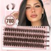 Yawamica Brown Lash Clusters Kit Fluffy Eyelash Extension Kit 40D