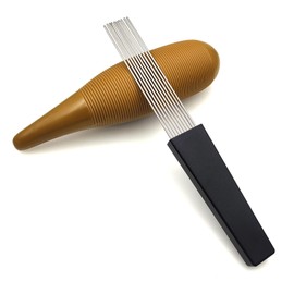 xinyee Guiro Instrument with 1 Scraper Portable Fish Shaped Latin Percussion Instrument Interesting Musical Training Tool Professional Guiros for Beginners Band Accompaniment