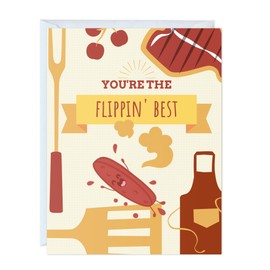 ALY LOU Dad Birthday Card For Father, Husband Him, Thank you Grandpa Stepdad Greeting Card for Parents (Flippin Best - Grill/BBQ)