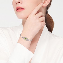 URONE Celtic Knot Bracelet 925 Sterling Silver Irish Birthstone Bracelet Infinity Celtic Knot Jewelry Gifts for Women August Birthstone