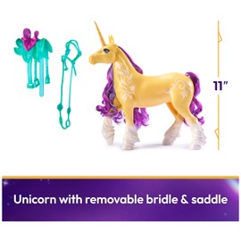 Unicorn Academy, Leaf Unicorn with Head Movement, 2 Riding Accessories, 27.9cm, Compatible with Ava Fashion Doll, Dolls and Unicorn Toys for Girls Aged 4+