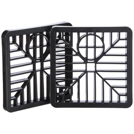 Merriway BH05743 (2 Pcs) Plastic Gulley Grid, 150mm (6 Inch) Square Black - Pack of 2 Pieces