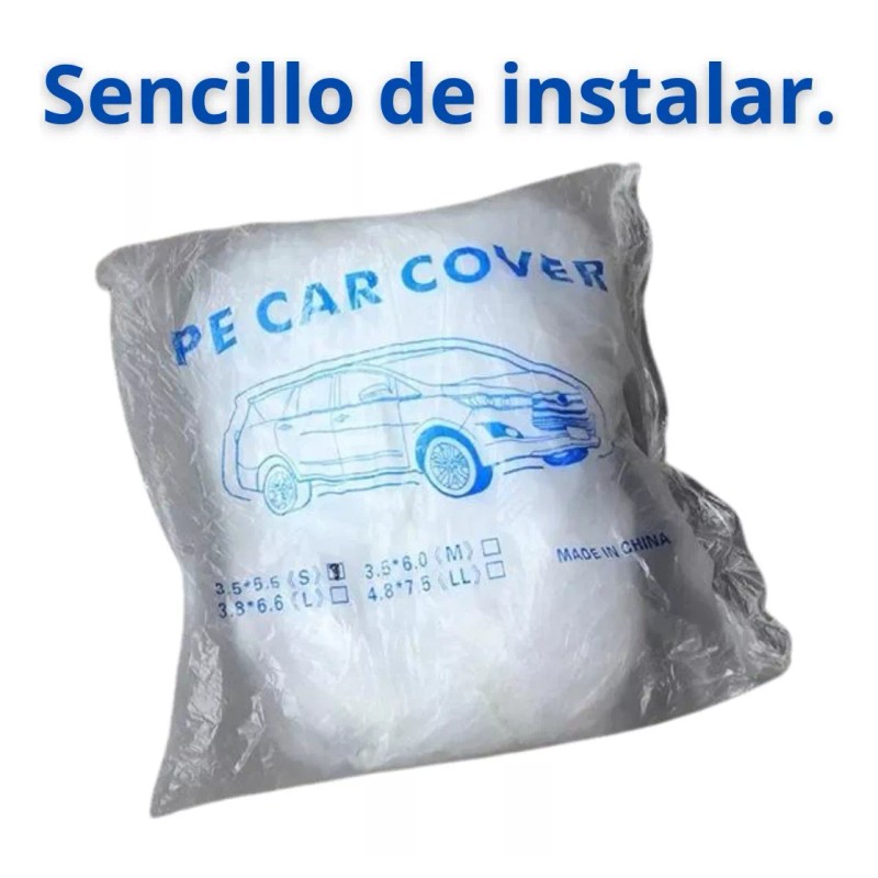 Estuchelandia Cubierta Desechable Carro Coche Sedan Plastico Transparente