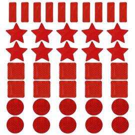 PATIKIL Reflective Stickers Set, 40 Pack High Visibility Warning Safety Reflective Tape Waterproof Outdoor Reflectors for Bikes Motorcycles Helmets Mailboxes, Red