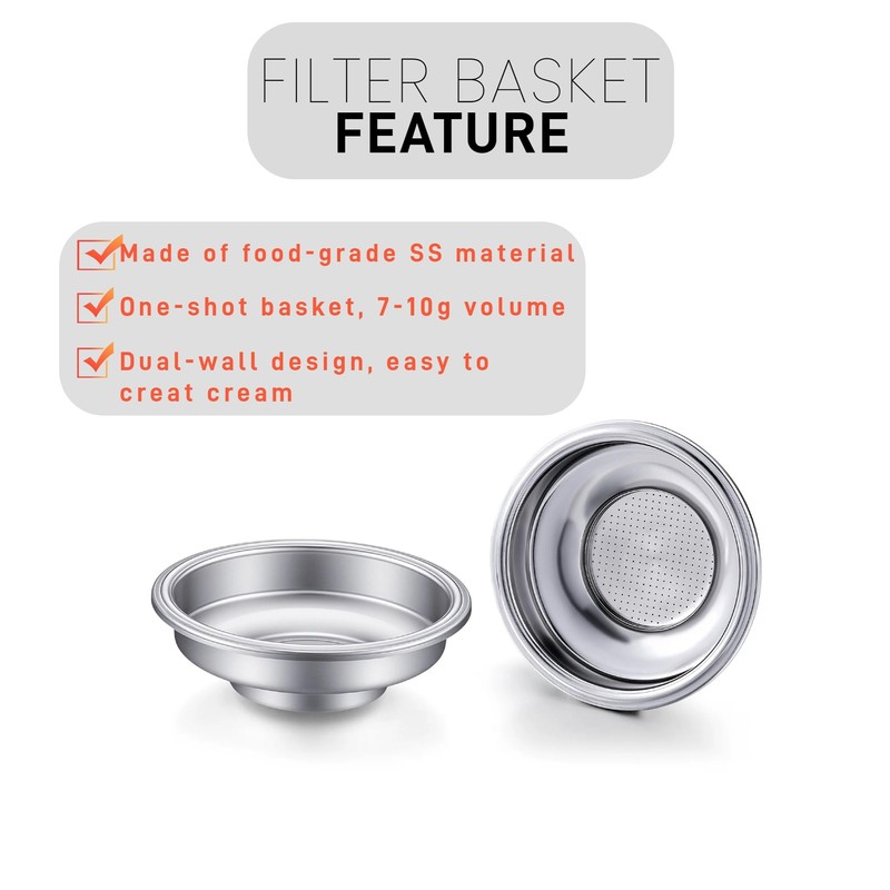 58mm Dual Wall Filter Basket Compatible with Calphalon Temp IQ/Kitchenaid