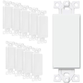 ENERLITES Blank Adapter Insert for Decorator Wall Plates, Unbreakable Polycarbonate Thermoplastic, UL Listed, 6001-W-10PCS, White, 10 Count