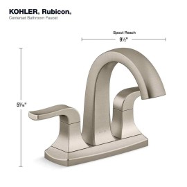 KOHLER Rubicon 4 in. Centerset 2-Handle Bathroom Faucet  Vibrant Brushed Nickel