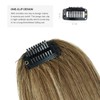 BUYOGET Clip in Fringe Human Hair Extension Airy Bangs Light