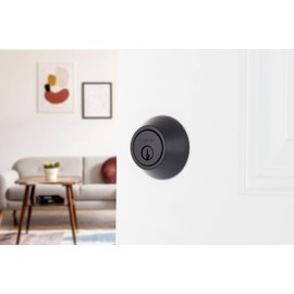 BRINKS Transitional Single Cylinder Deadbolt Lock, Door Lock Built for Residential Protection ANSI Grade 2 Security, Matte Black