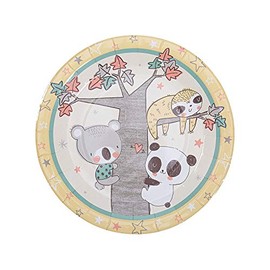 Fun Express Little Panda and Friends Party Paper Dinner Plates - Cute Little Panda Themed Party Dessert Plates - Disposable Tableware Decorations for Birthday Party Decor - Party Supplies - 8 Pieces