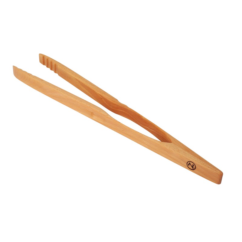 Redecker Oiled Beechwood Grill Tongs, 100% Handmade BBQ Tongs with