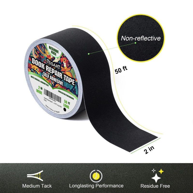 TSSART Book Repair Tape - Self Adhesive Matte Book Binding