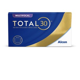 TOTAL30 Multifocal Monthly Lenses, Pack of 3, BC 8.4 m, DIA 14.2 m, ADD MED, -10.00 Dioptres
