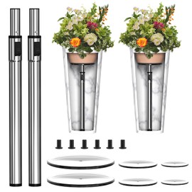 Hazztoll Adjustable Plant Risers for Inside Pot, Planter Insert for Large ​Container​, 19.5-32'' Rise Filler Riser of Tall Flower Bed, Metal Lift Insert for Tall Taper (6 “8“10” Base or Top)