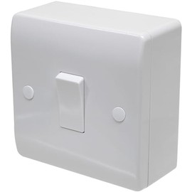 1 Gang 2-Way Light Switch with 25mm Pattress Surface Box - Rounded Edge