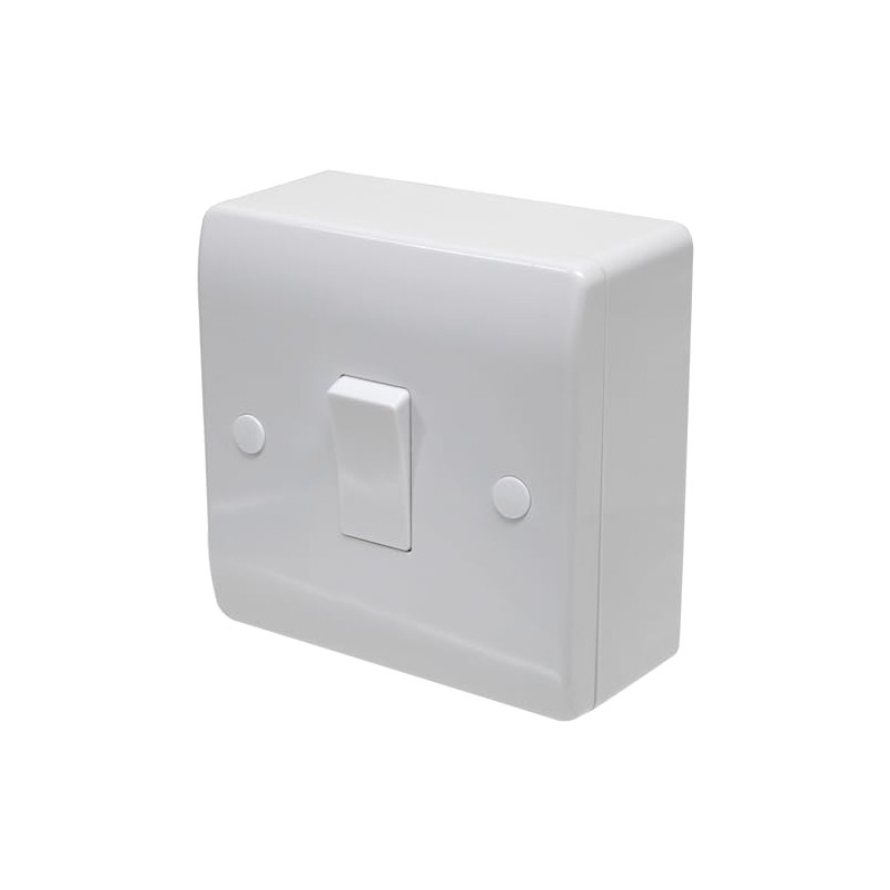 1 Gang 2-Way Light Switch with 25mm Pattress Surface Box
