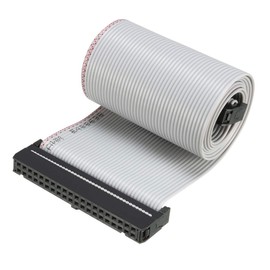 sourcing map IDC Gray Wire Flat Ribbon Cable 40 Pins 66cm Length 2.54mm Pitch Type-C
