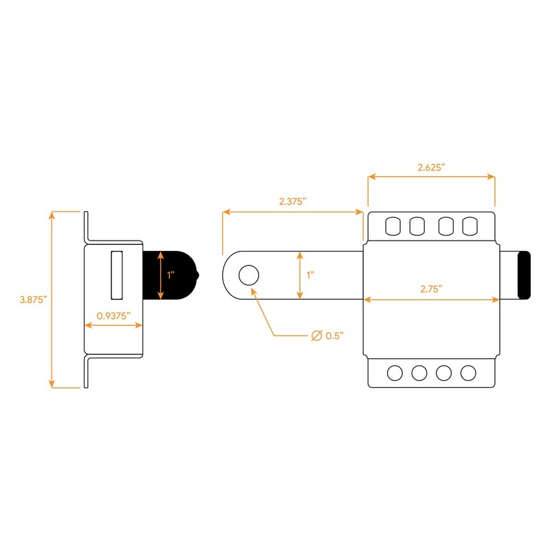 HardwareX Supply Garage Door Side Lock Inside Deadlock (4 Pack)