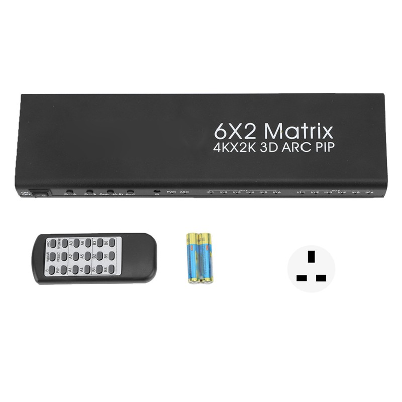 6x2 HD Multimedia Interface Switch Splitter 6 in 2 Out