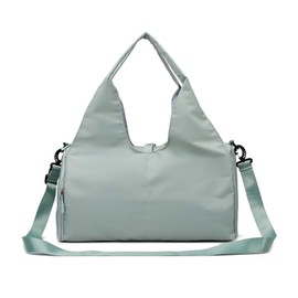 AIXXCUVQ Yoga Mat Bag Gym Fitness Handbags for Women Men with Dry Wet Separation 2. Large Capacity Polyester Hand Luggage Bag, Yellowish Green