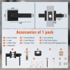 10pcs Modern Matte Black Alloy Bedroom Square Reversible Privacy Door