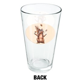 LOGOVISION Squirrel Juggling His Nuts Crazy Funny 16 oz Pint Glass, Tempered Glass, Printed Design & A Perfect Fan Gift | Great for Cold Beverages, Soda, Water
