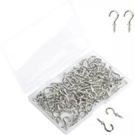 Unbranded 100 Pcs Small Screw Hooks, 1/2 Inch Screw-In Hooks Copper Plated Metal Cup Hooks