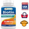 Best Naturals Biotin 10,000 mcg 200 Capsules (Pack of 3)
