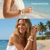 ENSKEFEN Cream White Chunky Beaded Bracelet for Women Bold Big